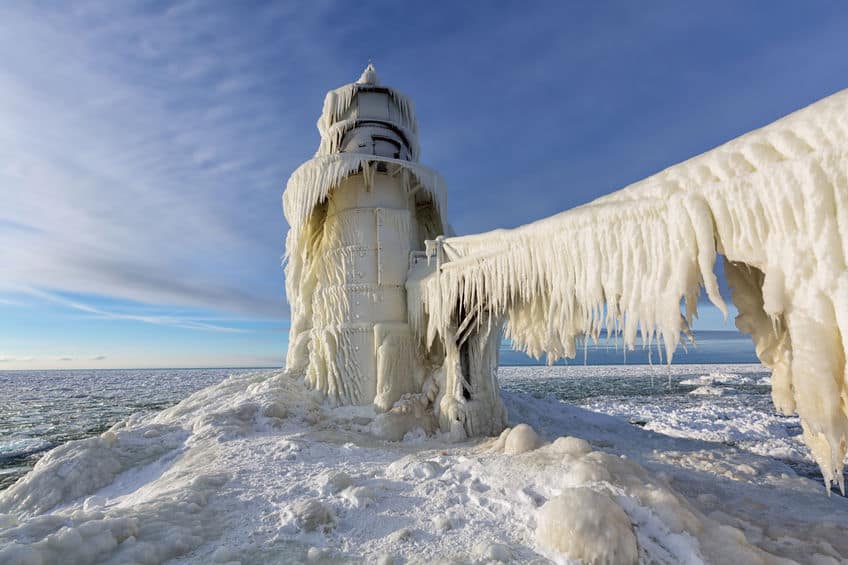 Lighthouse frozen