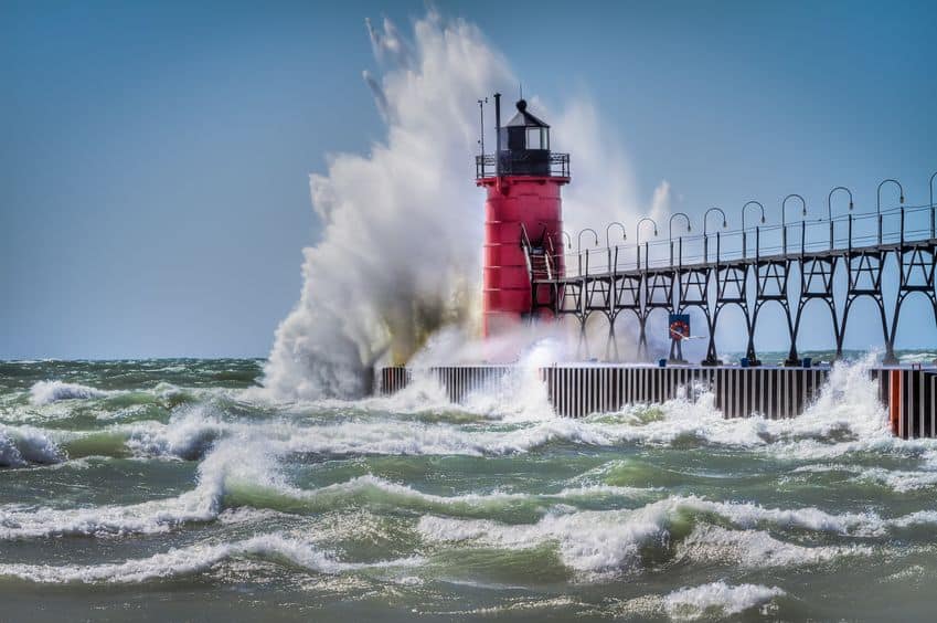 Lighthouse storm