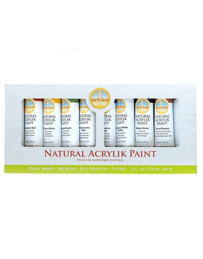 Natuurlijke acryl verf set van 8 tubes